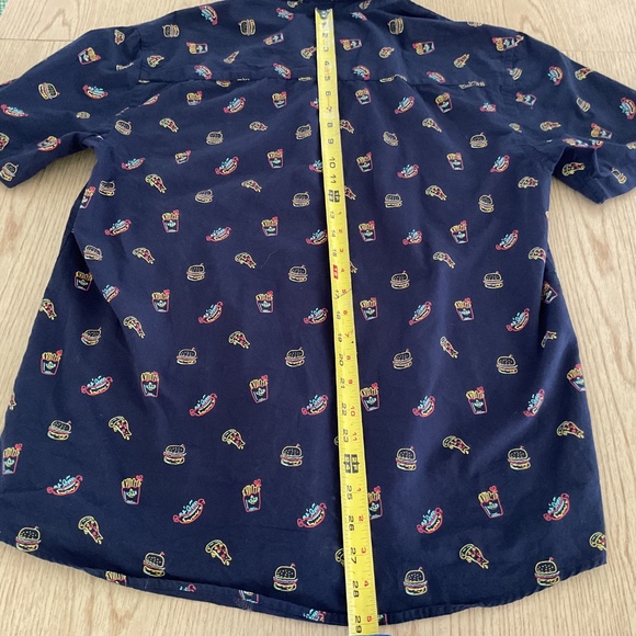 VSTR Fun Foodie Shirt Pizza Hot Dog Fries Hamburger size Large Navy Blue - Picture 4 of 8